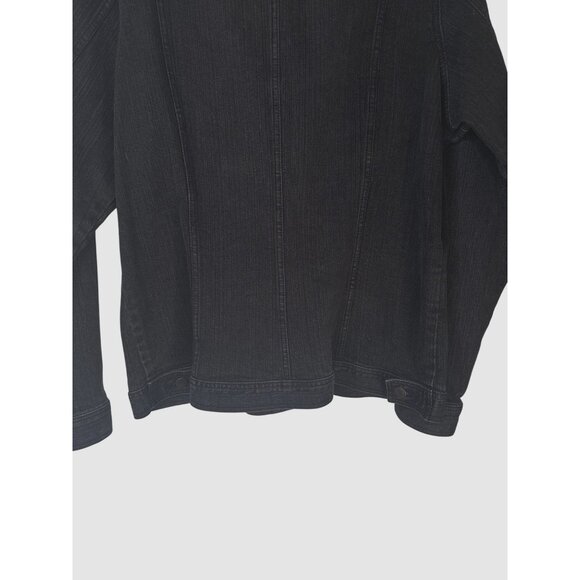 Eddie Bauer Black Jean Jacket xl tall - Picture 10 of 13